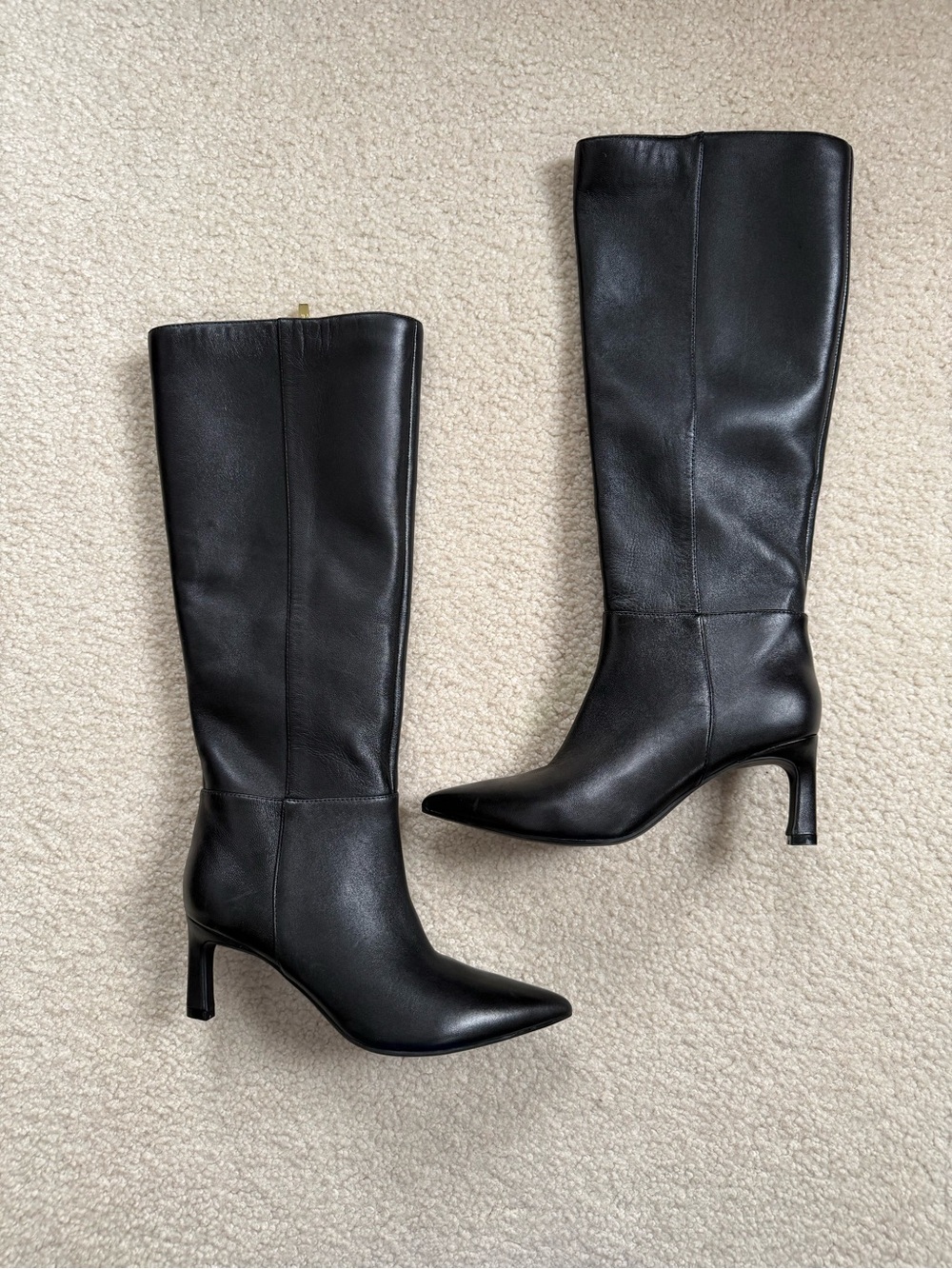 NWT Marc Fisher leather knee high heeled boots